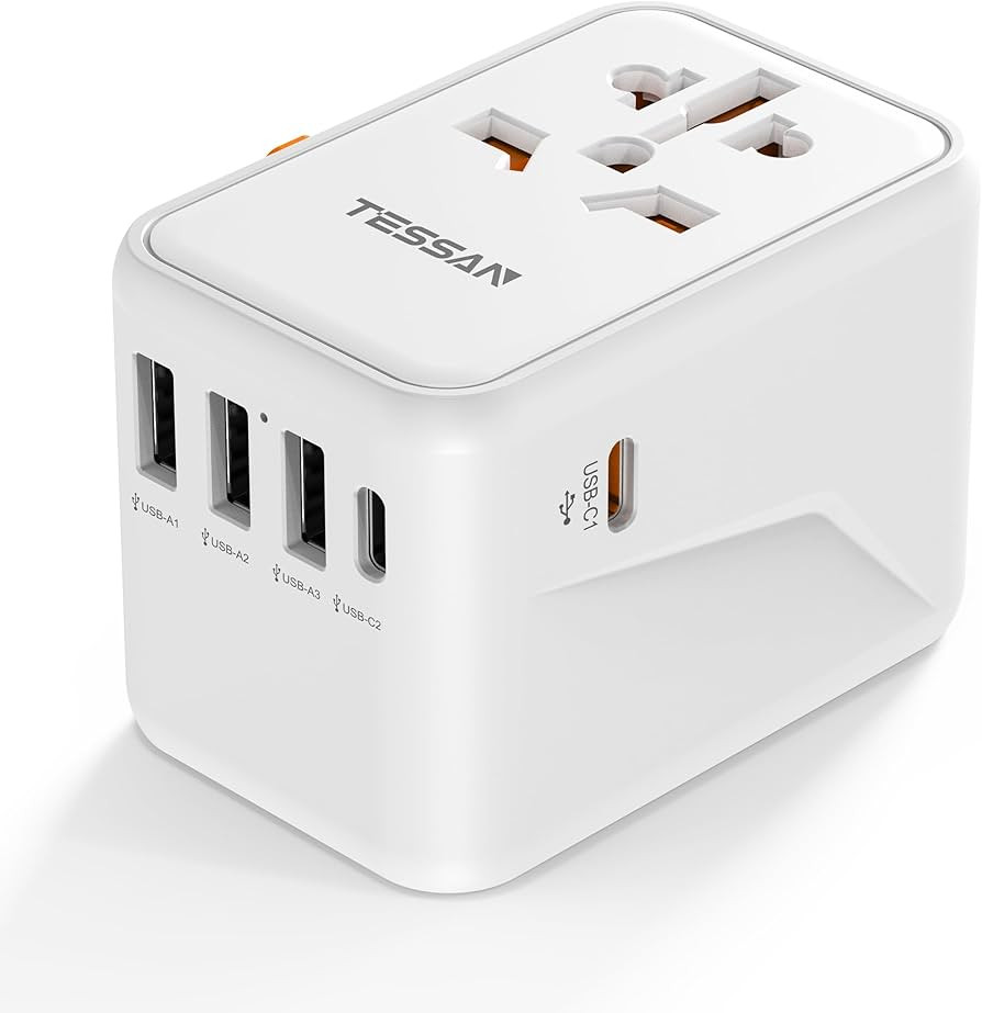 TESSAN Universal Travel Adapter, 45W PD Fast Charger International Plug Adaptor with 2 USB C 3 US... | Amazon (US)