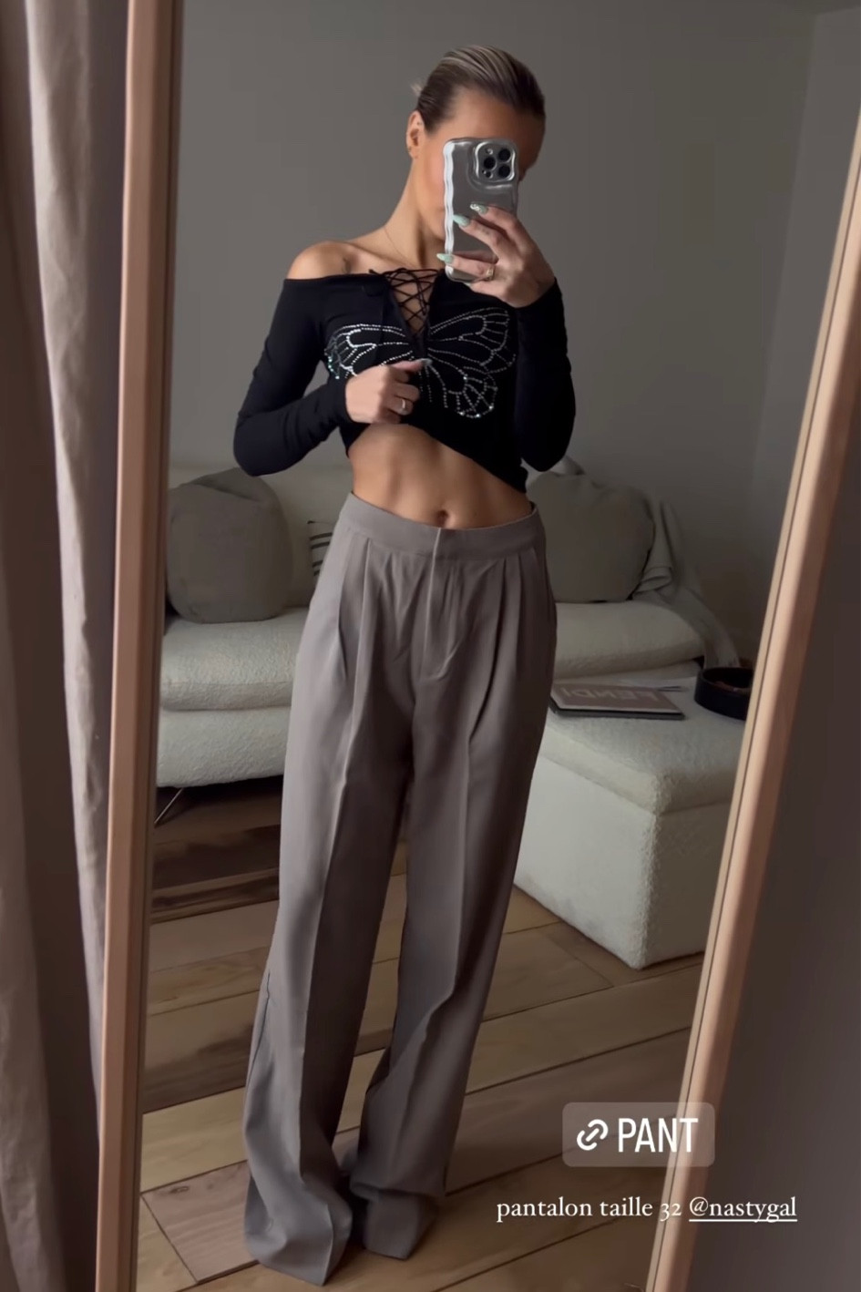 Nasty gal pants paired with black long sleeve top 

#LTKSeasonal #LTKSale #LTKeurope
