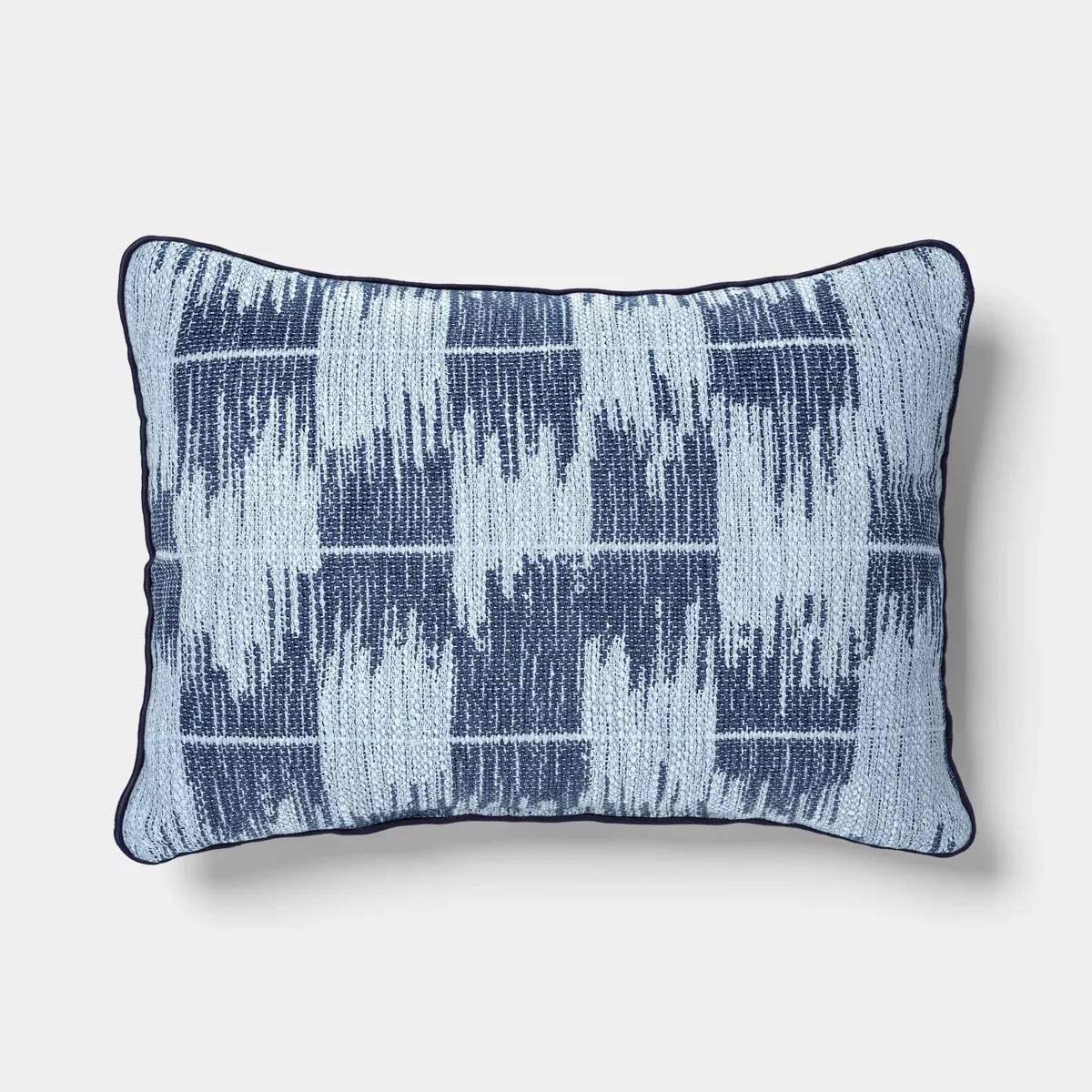 20"x14" Rectangular Brushstroke Ikat Lumbar Throw Pillow Blue - Threshold™ | Target