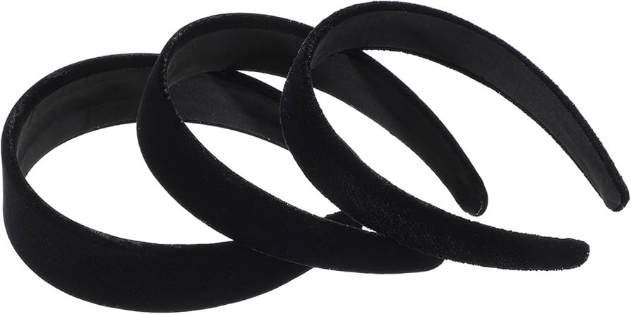 Elegaperma 3 Pcs Black Velvet Headband, Black Velvet Padded Headband in 3 Widths, Thick Velvets Hair Band for Women Teen Girls Styling, Daily Hair Accessories : Amazon.co.uk: Beauty | Amazon (UK)