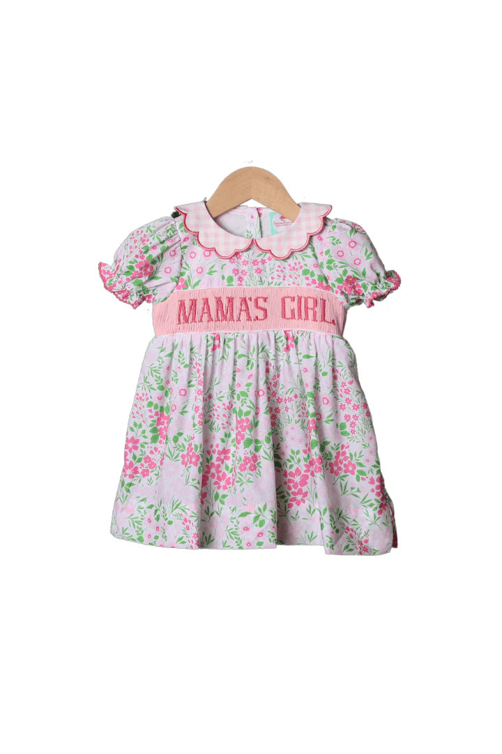 Smocked Mama's Girl Pink Floral Dress | The Smocked Flamingo