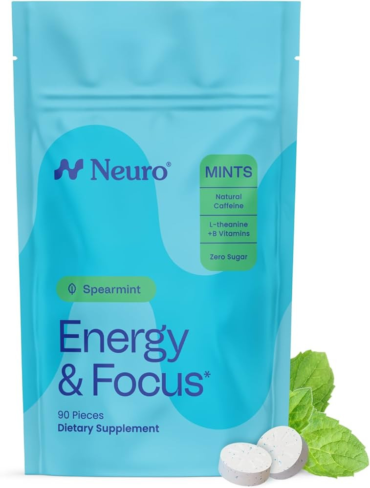 Neuro Energy & Focus Mints - Sugar Free Breath Mints with 40mg Natural Caffeine, B Vitamins & L-T... | Amazon (US)