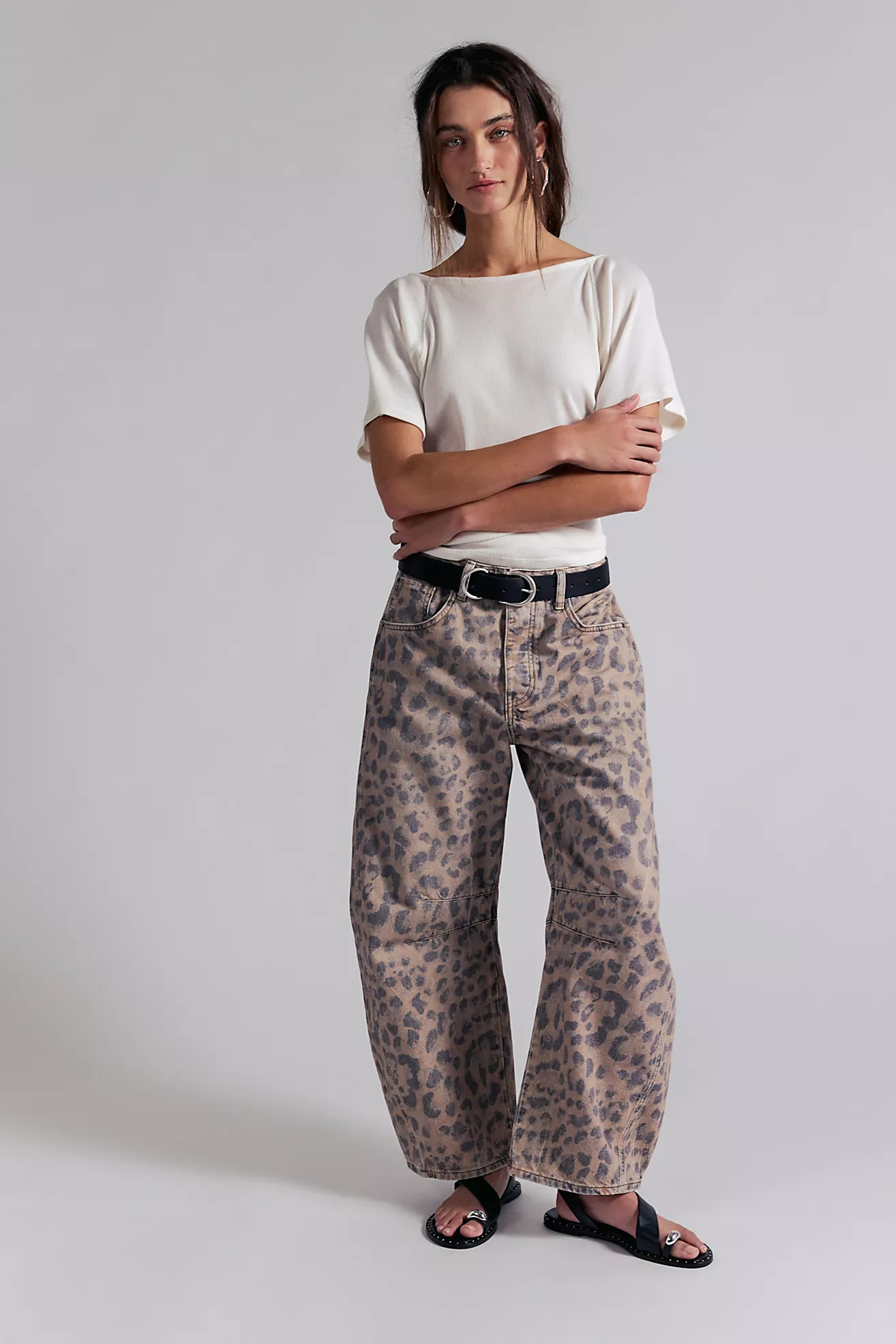 We The Free Good Luck Printed Barrel Jeans | Free People (Global - UK&FR Excluded)