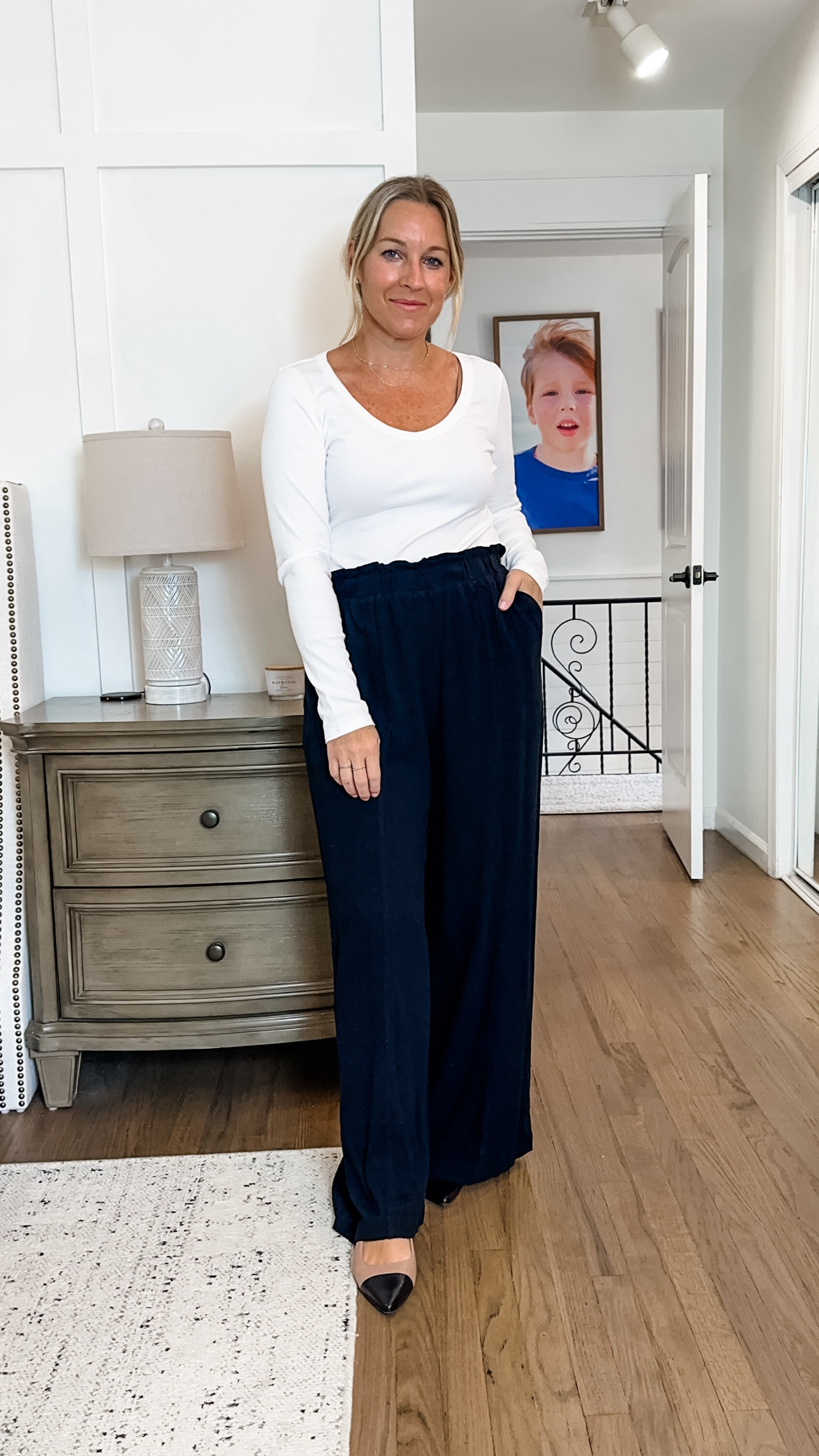 My tee is on deal today and it’s AMAZING! For a simple basic, this one is elevated in quality, design and comfort! It’s silky soft, buttery smooth and full stretch! It’s thick and luxe and feels great on. I’m in a medium and have it in black also! I’m in medium pants and they’re also so silky soft, have great movement and length and are perfect for work. They are like a linen blend so they’ll be good into the Fall until it gets real cold  

#LTKWorkwear #LTKOver40 #LTKSaleAlert