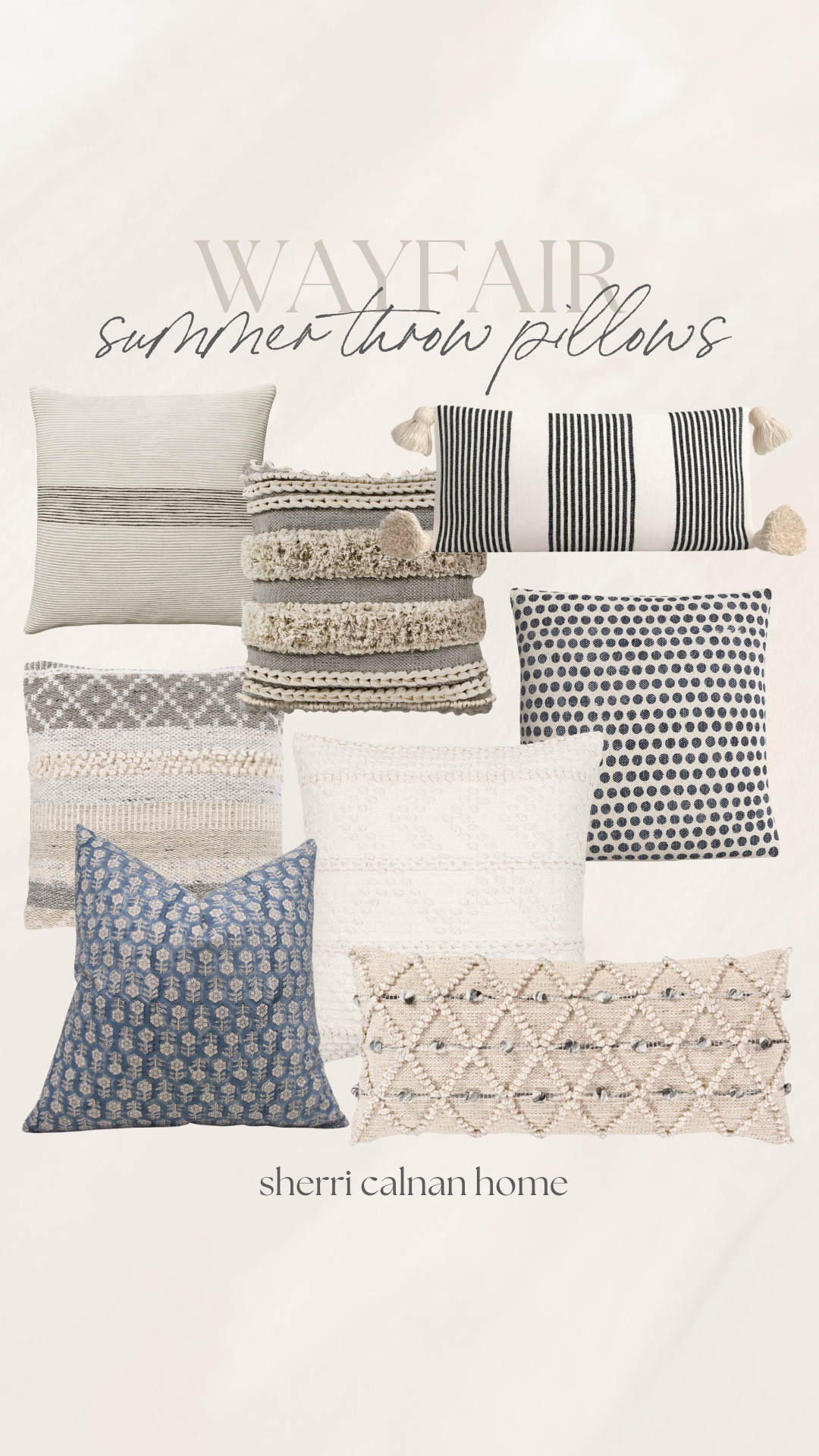 Wayfair Summer Throw Pillows

gray throw pillow, blue throw pillow, woven throw pillow, woven lumbar pillow, coastal throw pillow, coastal home, sherri calnan home 

 

#LTKSeasonal #LTKHome #LTKFindsUnder50