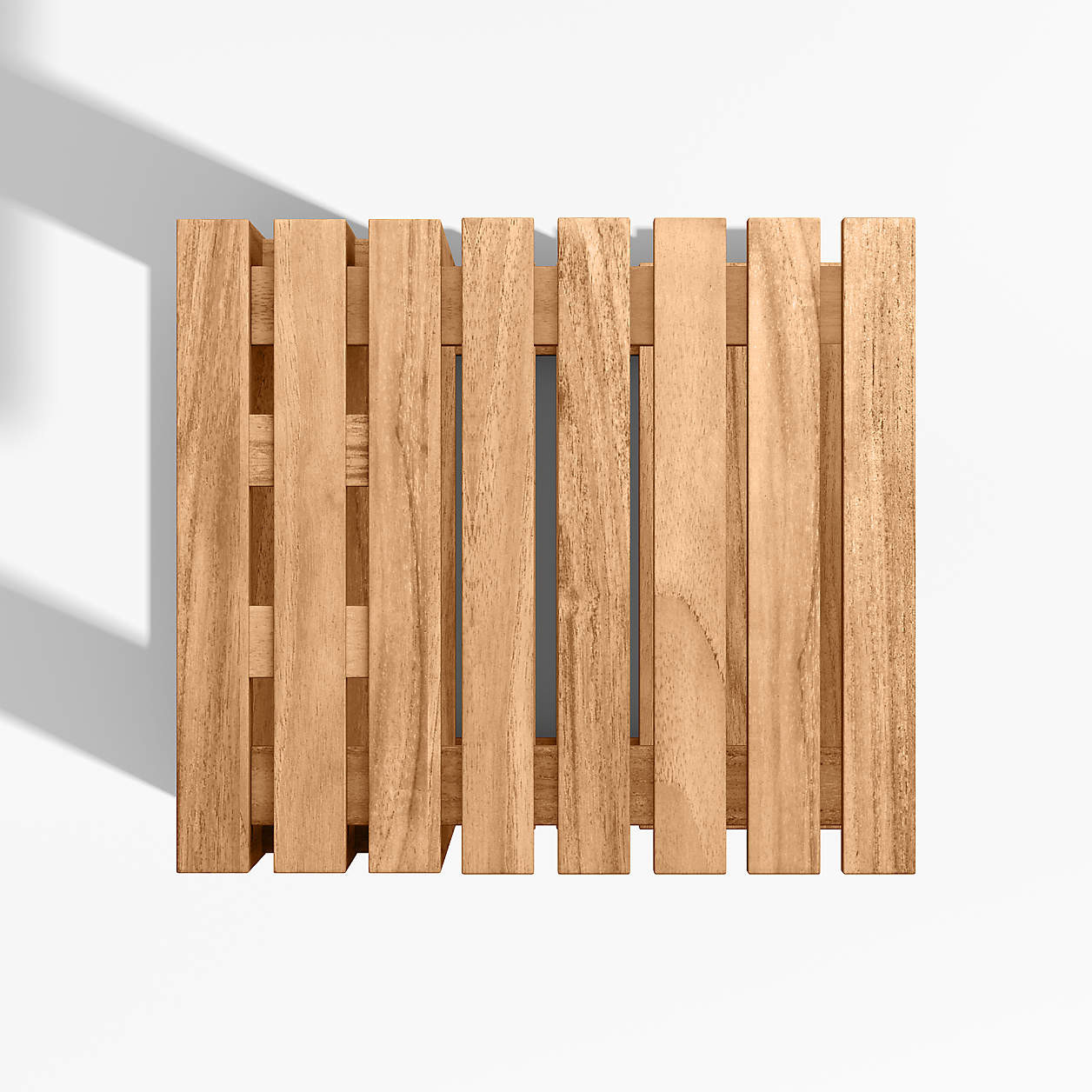 Batten Natural Teak Outdoor C Table + Reviews | Crate & Barrel | Crate & Barrel