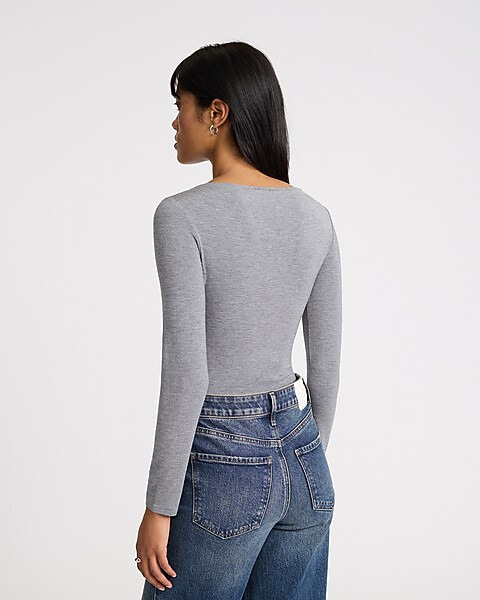 Supersoft Fitted Boat Neck Long Sleeve Tee | Express