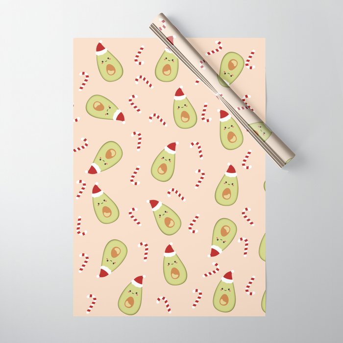 Avocado Christmas Gift Wrapping Paper by Katrina - Pack of 5 | Society6