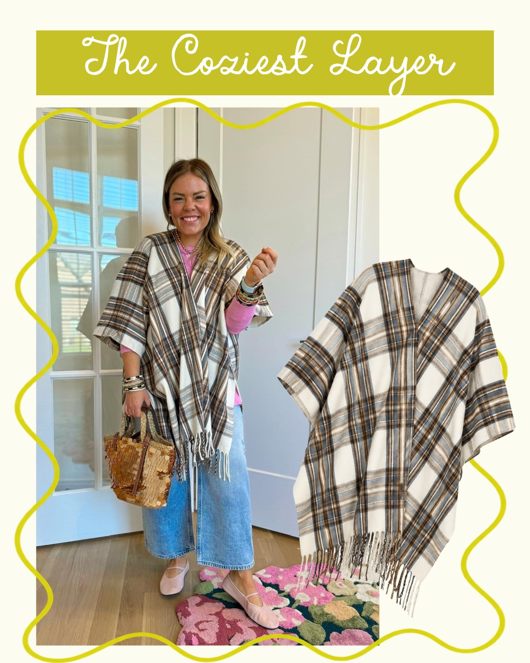 Adding a shawl on top of your outfit is the coziest layering option! I love this plaid one that I found on Amazon!

#LTKgrwm #LTKootd #LTKSeasonal