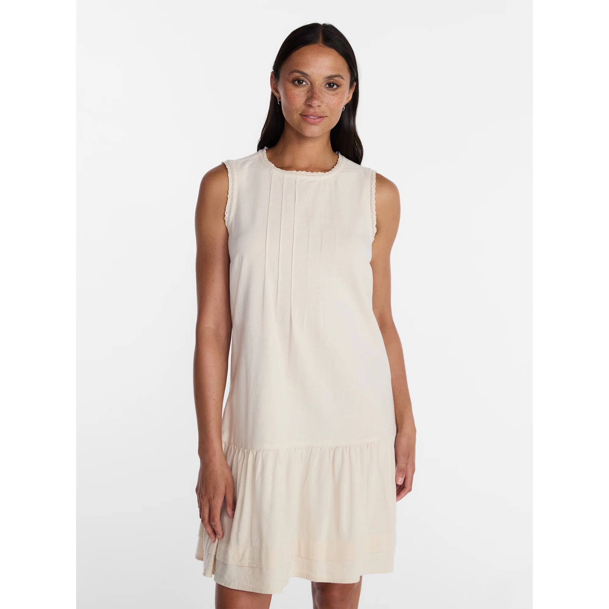 Time and Tru Women's Linen Blend Shift Dress, Sizes XS-XXXL | Walmart (US)