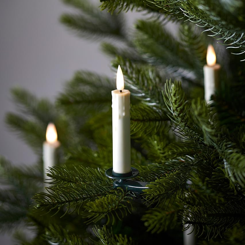 Lights4fun, Inc. Pack of 20 Ivory Wax Battery Operated Remote Control Flameless LED Christmas Can... | Amazon (US)