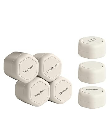 Cadence Travel Containers - Daily Routine Capsule Set - Magnetic Travel Capsules - For Shampoo, C... | Amazon (US)
