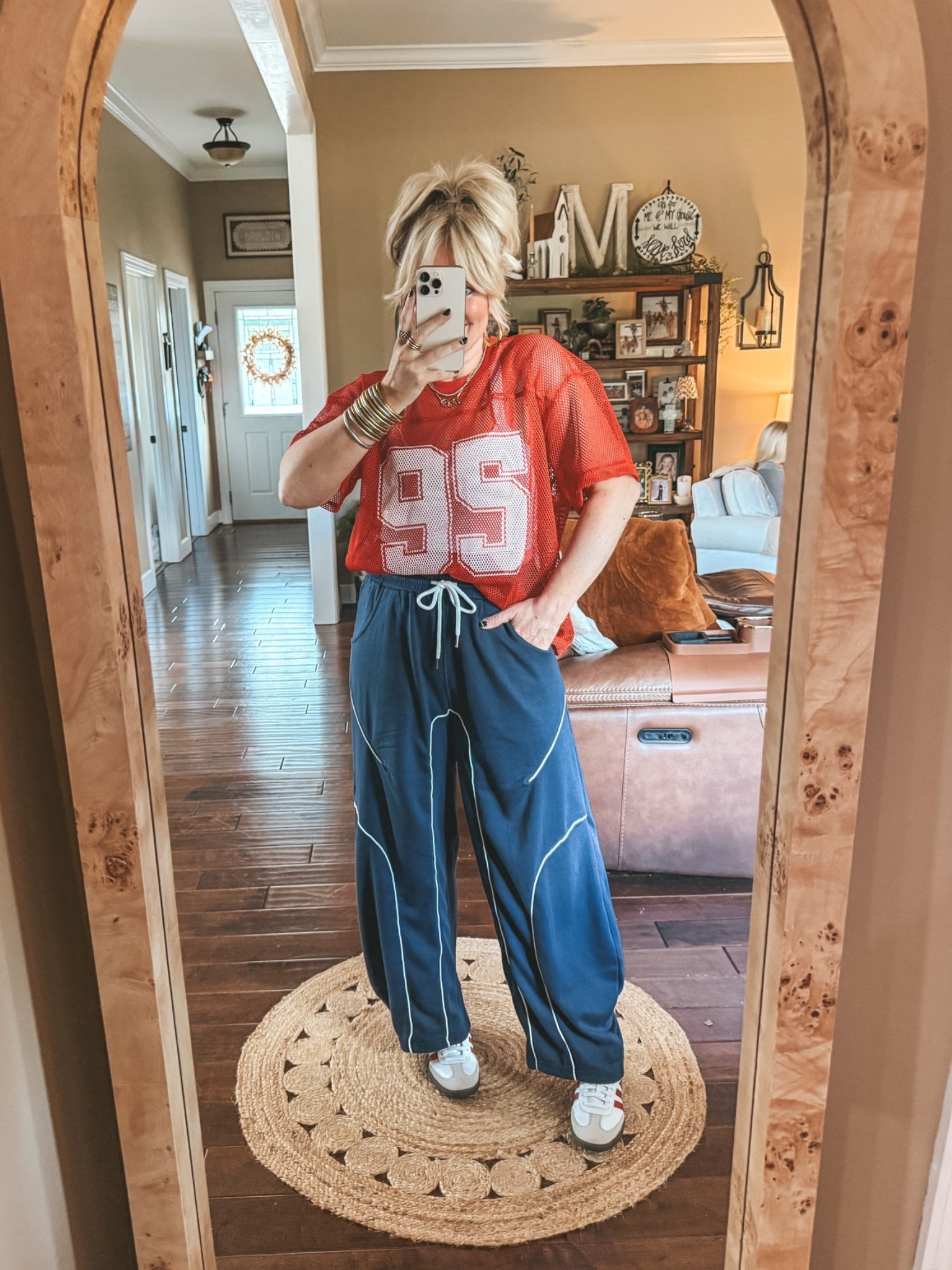 In a medium in Jersey and pants!

#LTKootd #LTKOver40