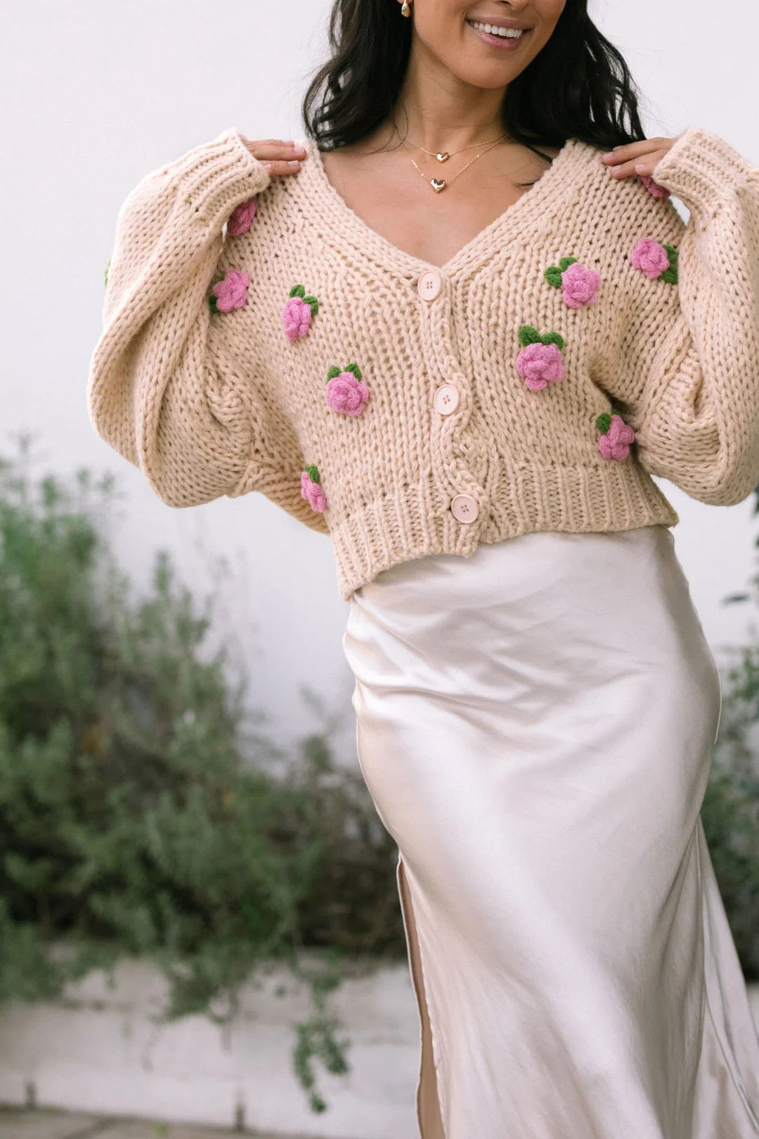 Clarisse Floral Knit Cardigan | Morning Lavender