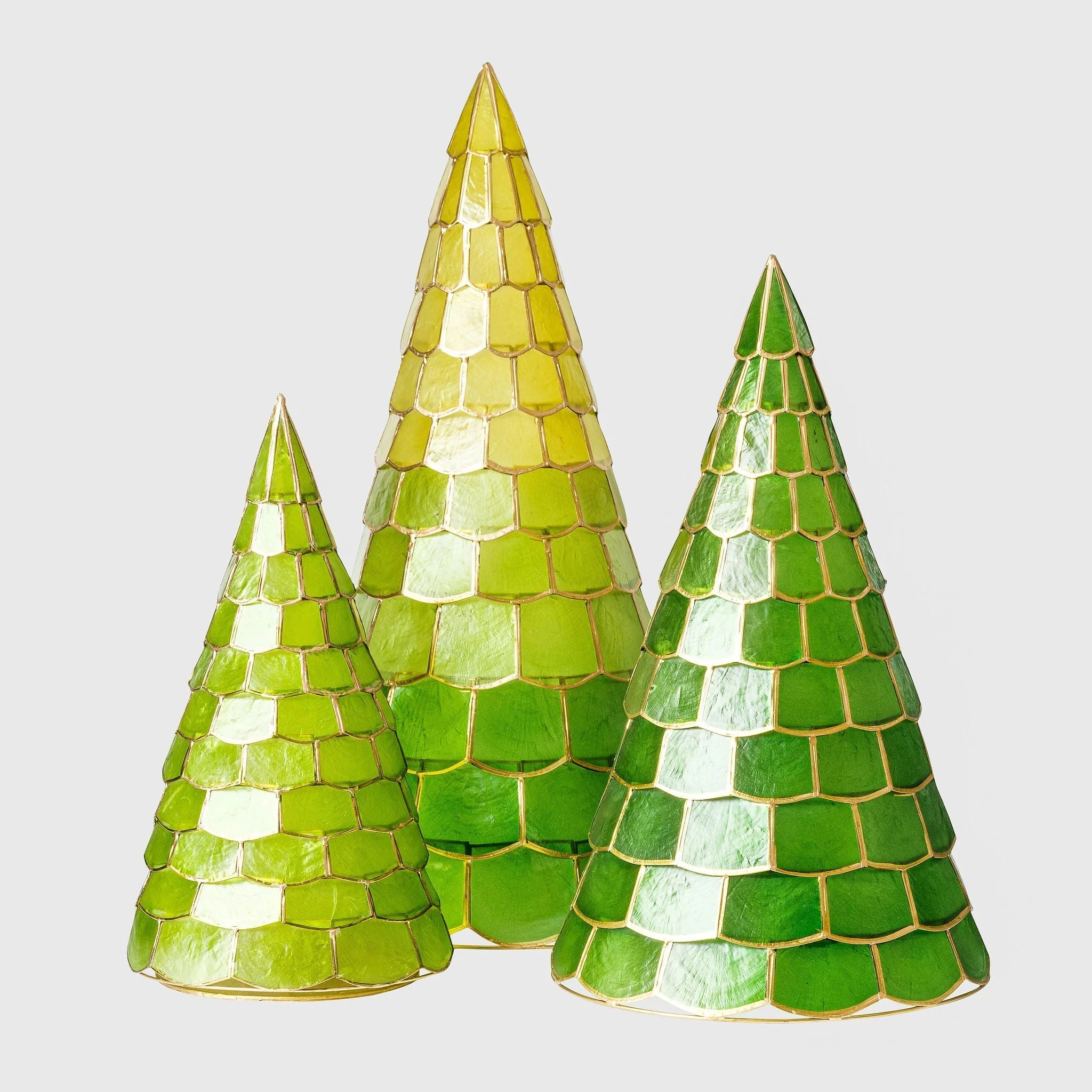 Capiz trees, set of three, green | Joanna Buchanan