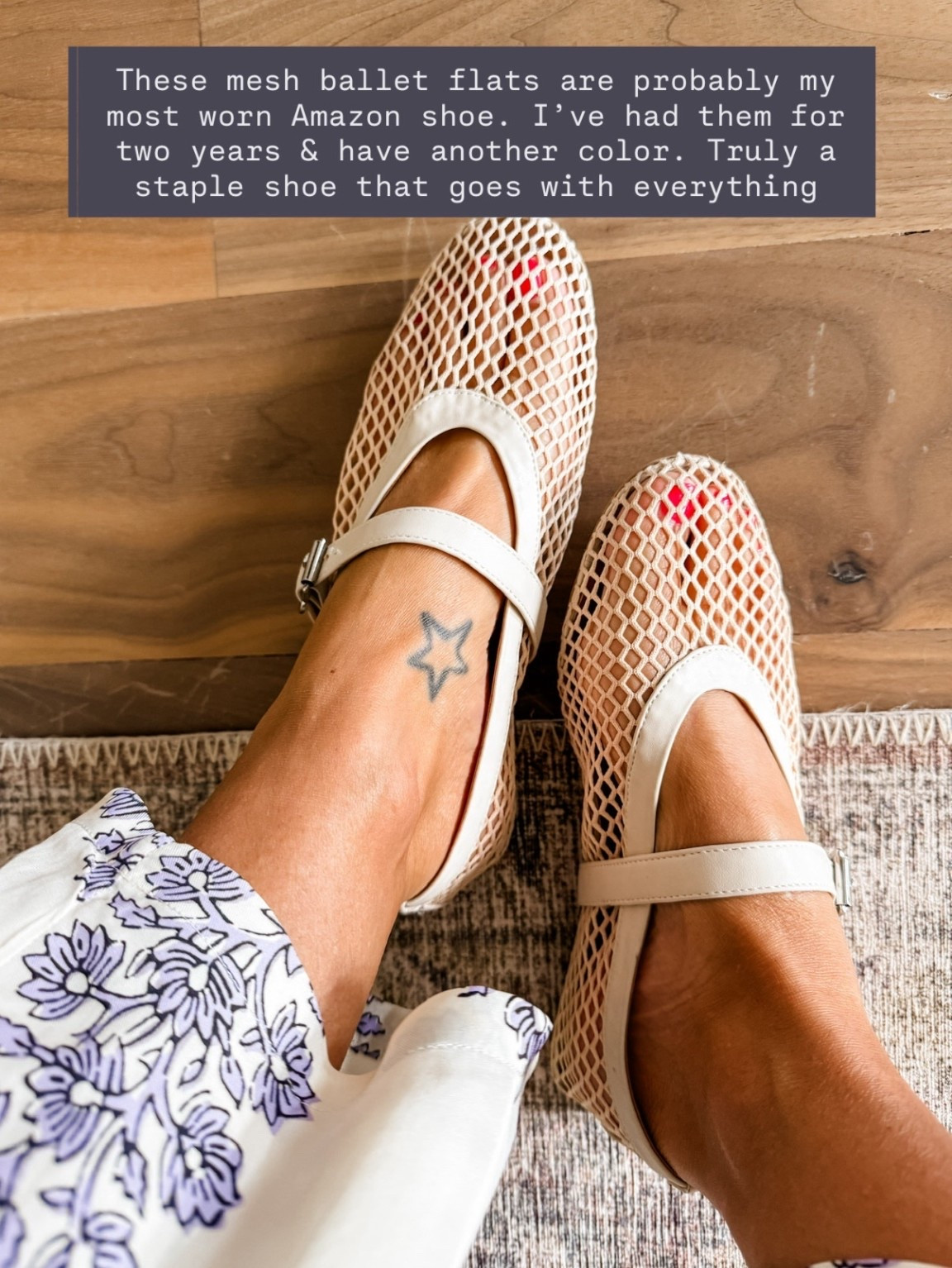 These mesh flats are a shoe you’ll wear all the time! They go with so many different looks & they come in several colors!

Loverly Grey, Amazon find, neutral mesh ballet flats 

#LTKootd