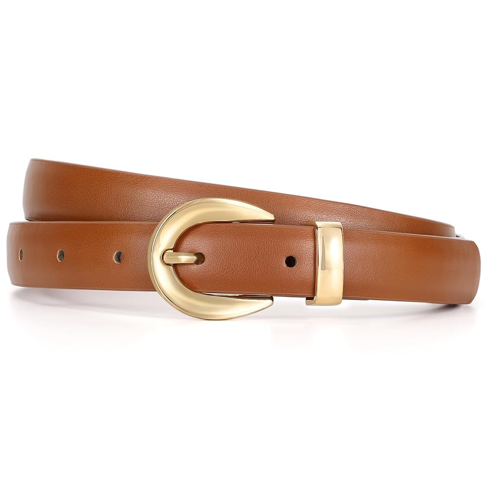 XZQTIVE Women's Leather Belts for Jeans Dress Pants Fashion Black Belts for Women Ladies Waist Be... | Amazon (US)