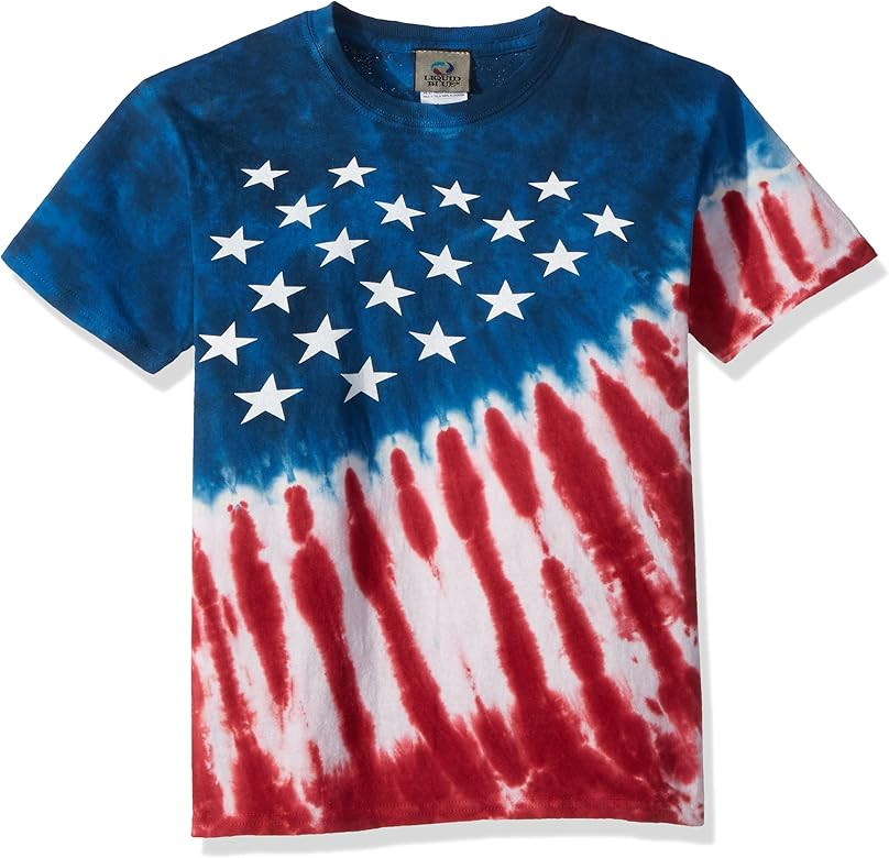 Liquid Blue Kids' Patriotic Stars & Stripes Short Sleeve T-Shirt | Amazon (US)