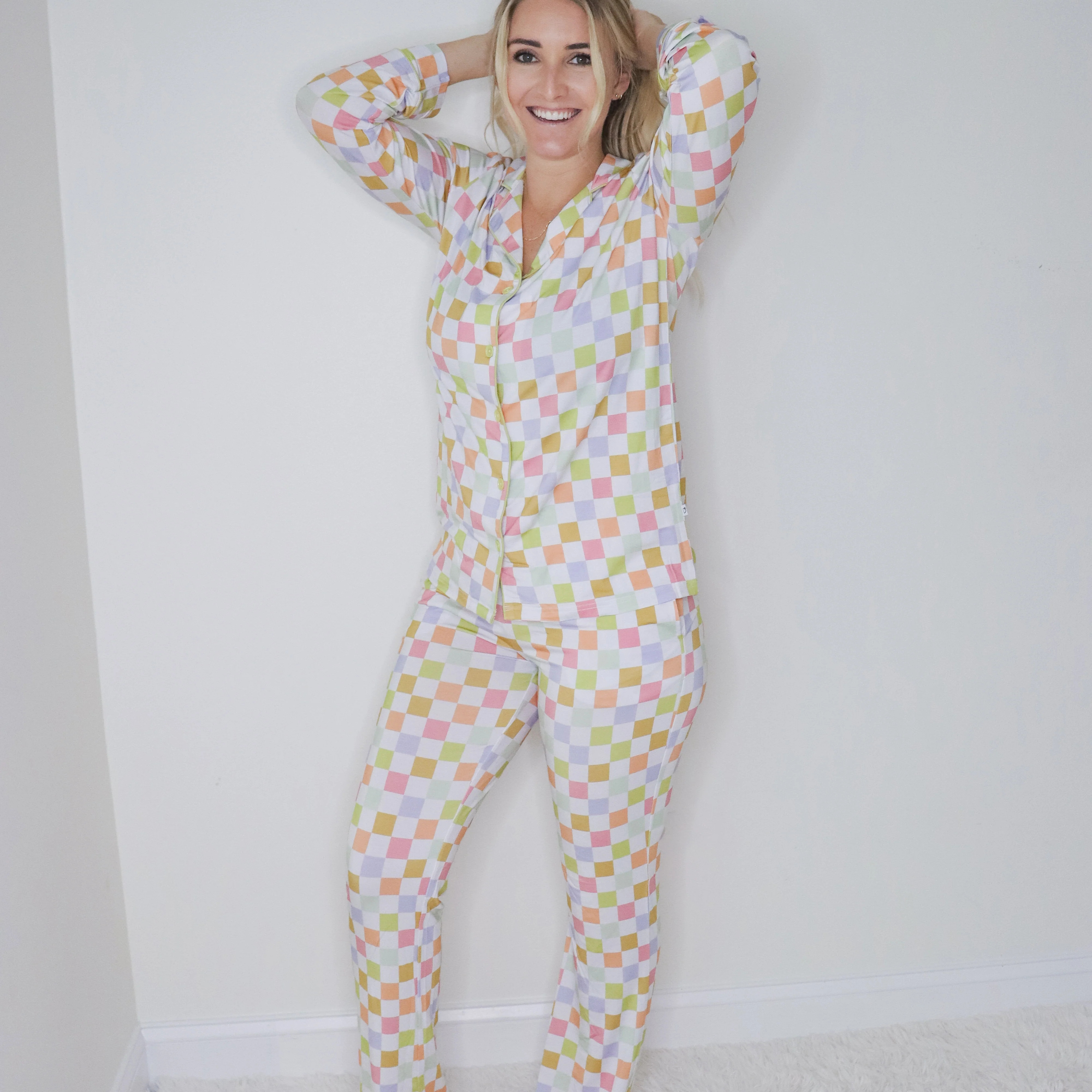 LUCKY CHARM CHECKS WOMEN’S RELAXED FLARE DREAM SET | Dream Big Little Co.
