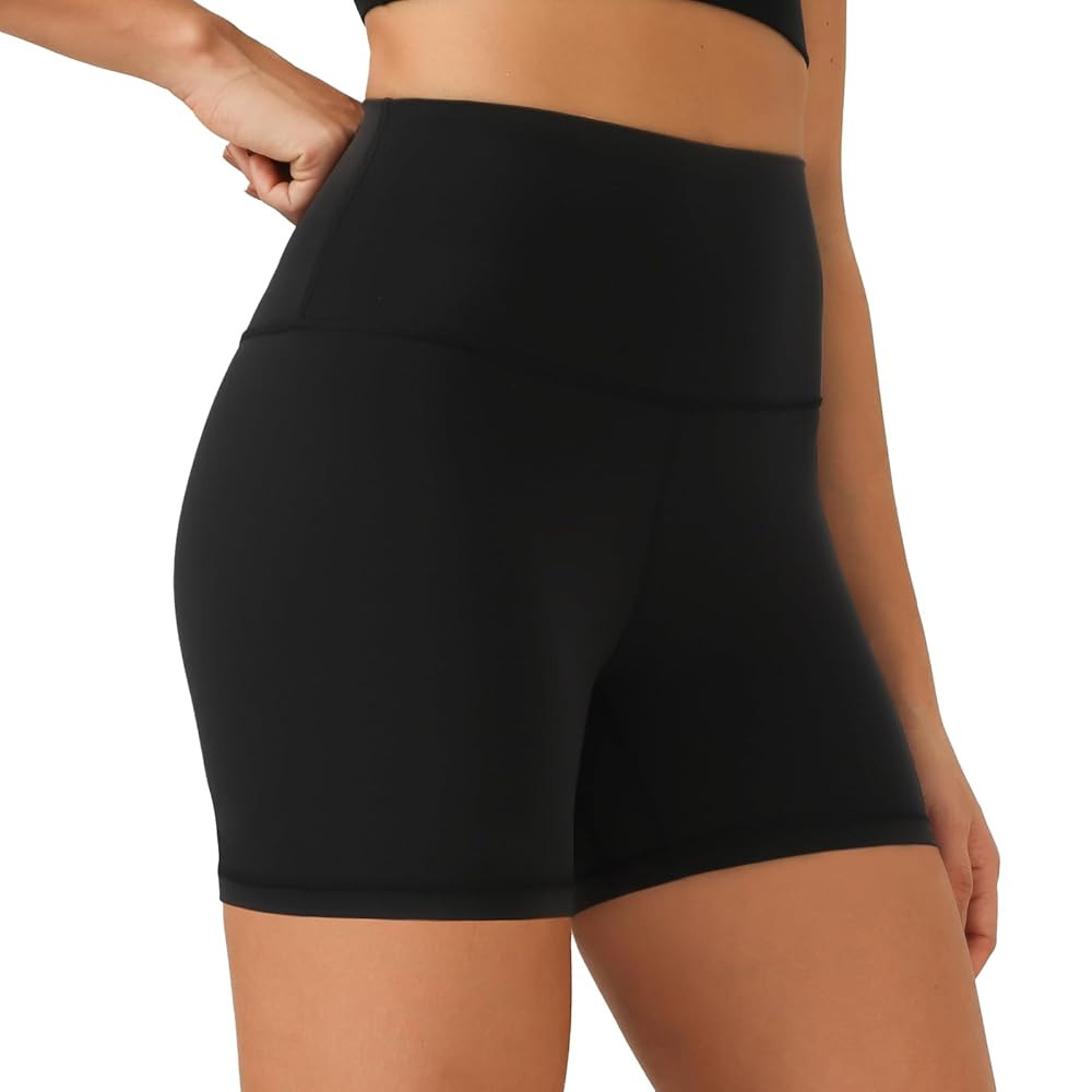 YUNOGA Women Biker Shorts 4"/8" Inseam - High Waisted Tummy Control Workout Athletic Exercise Spa... | Amazon (US)