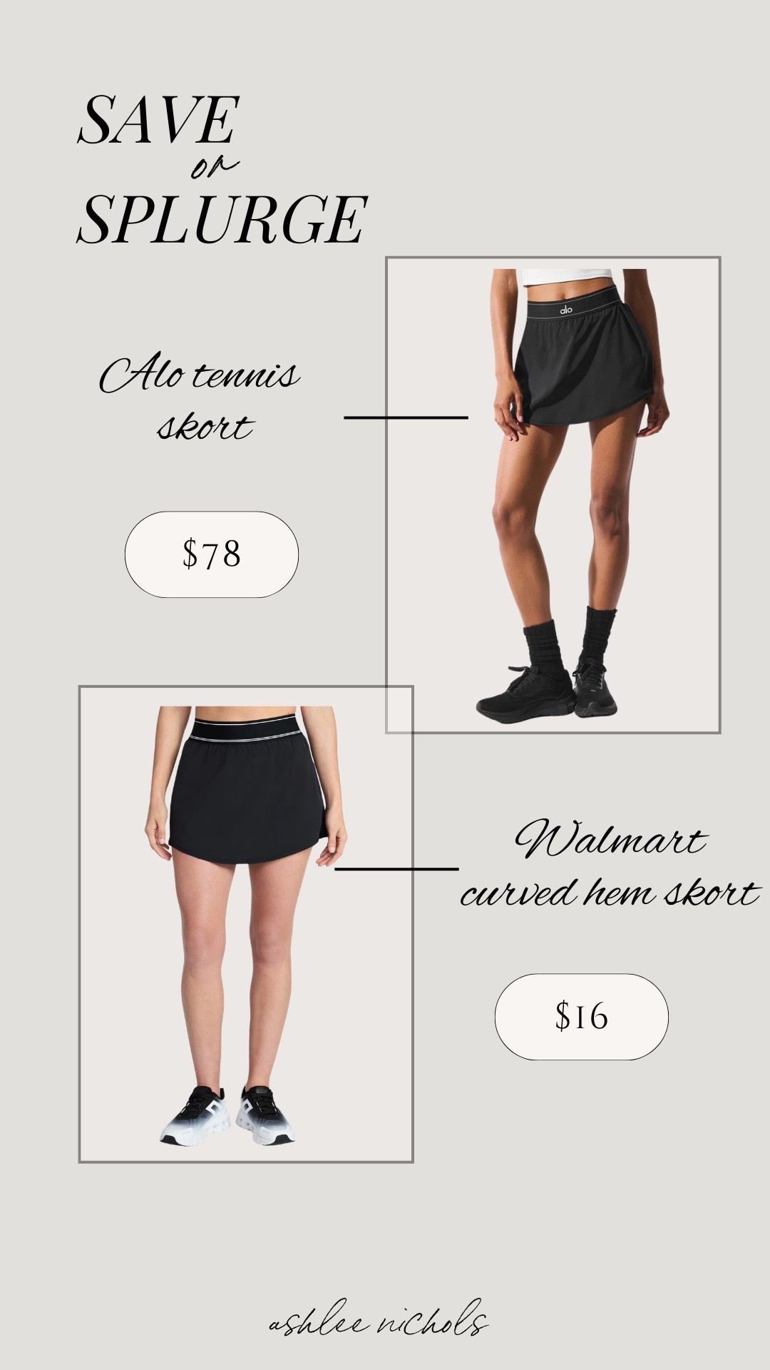Save or splurge on this tennis skort from Alo or Walmart!

Athleisure, active skort, spring style

#LTKActive #LTKSeasonal #LTKfitnessgoals