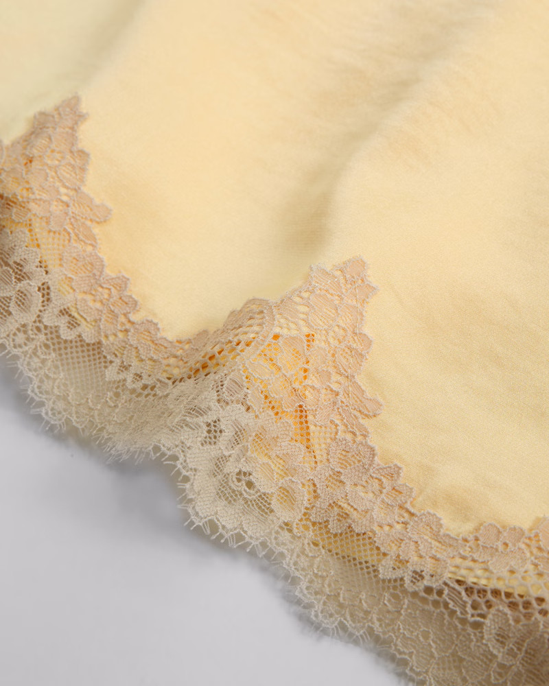 Women's High Rise Satin Lace-Hem Mini Skirt | Women's Clearance | Abercrombie.com | Abercrombie & Fitch (US)