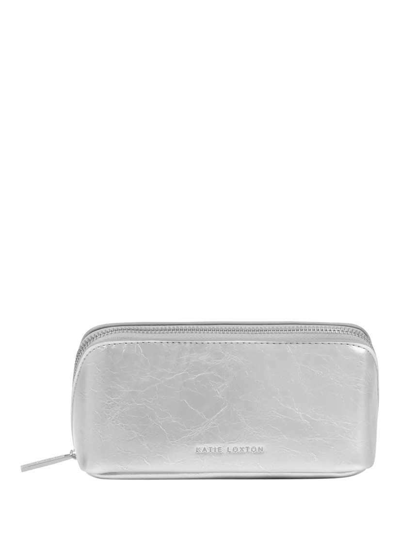 Katie Loxton Fold Out Mirror Wash Bag, Silver Crackle | John Lewis (UK)