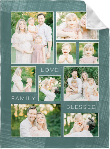 Family Love Blessed Collage Fleece Photo Blanket | Shutterfly