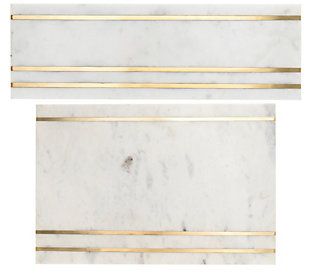 Godinger Marble Cutting Board With Brass Accent s | QVC