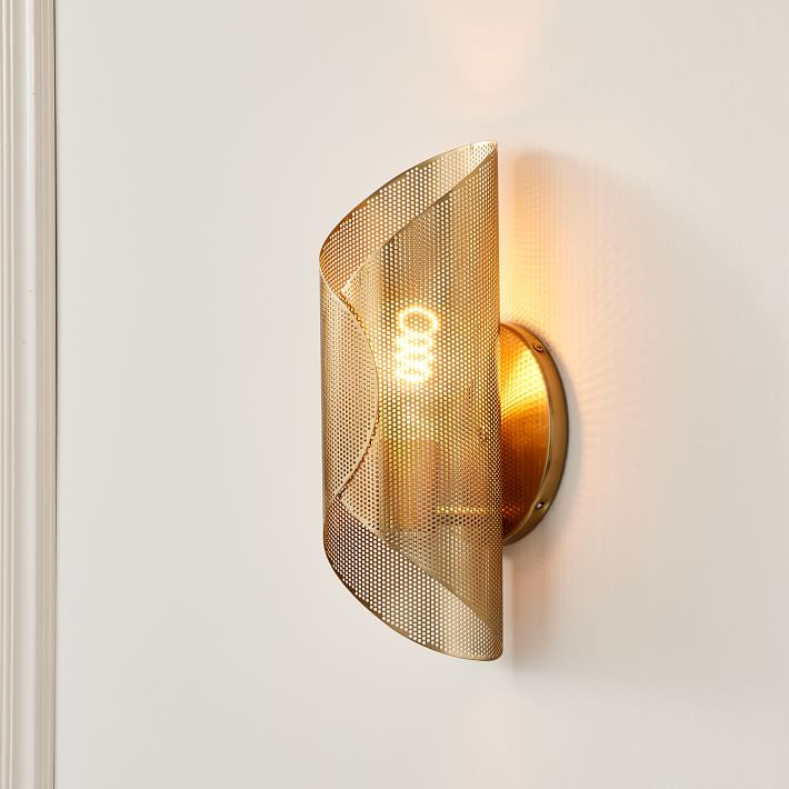 Curl Perforated Sconce | West Elm (US)