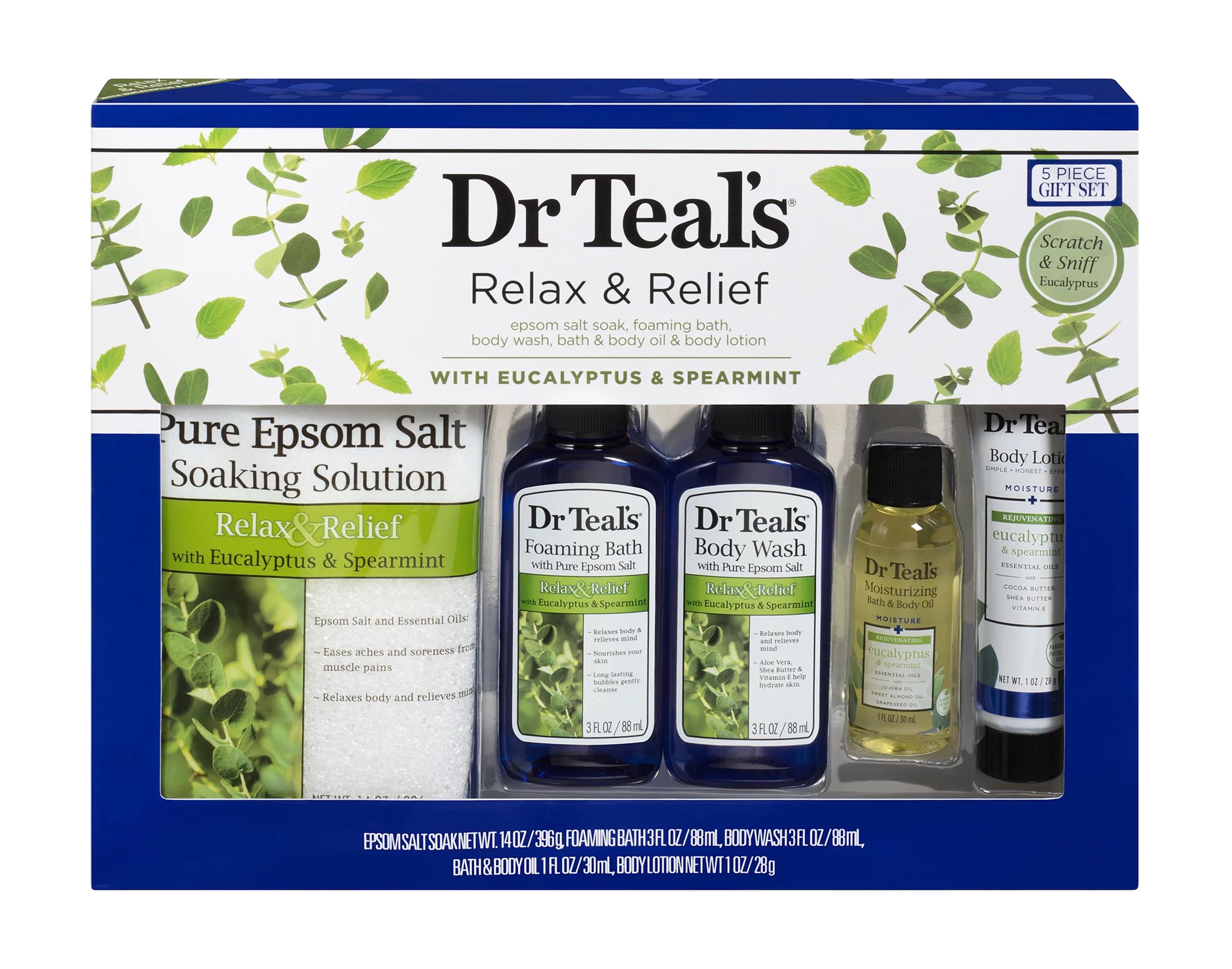 Dr Teal’s Relax & Relief Gift Set, Eucalyptus & Spearmint, 5 Piece - Walmart.com | Walmart (US)