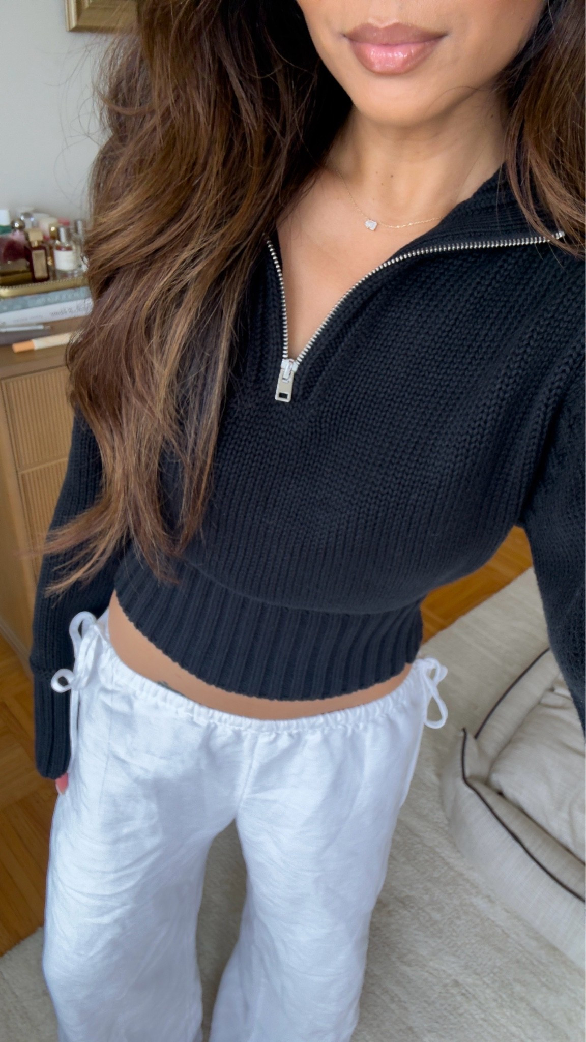 Love this cropped rollneck sweater! 

Sizing:
Sweater - tts, xs
Linen pants - low rise, tts, xs

#LTKPetite #LTKootd