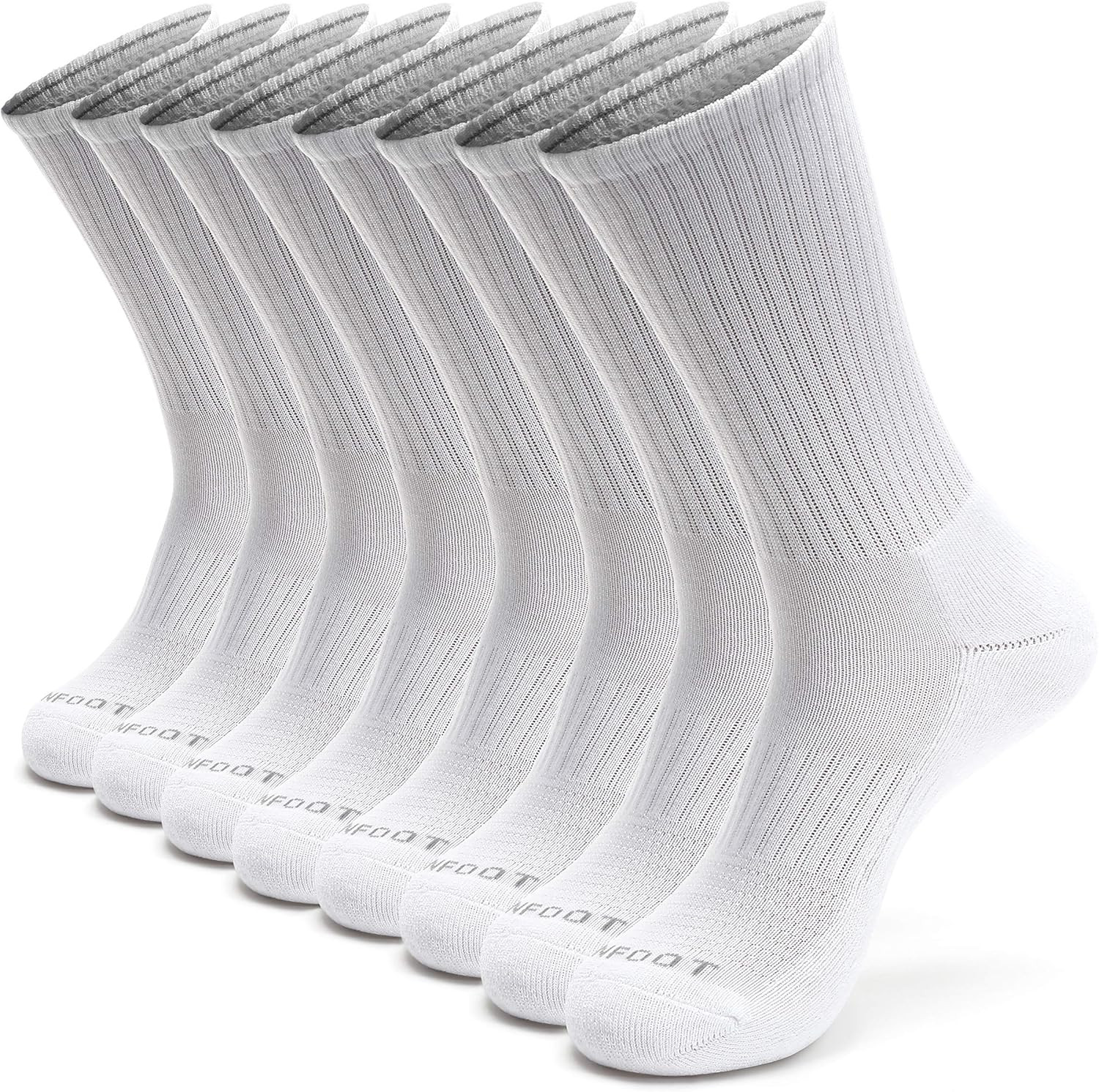 MONFOOT Women's and Men's 8 Pack Athletic Cushioned Crew Socks White at Amazon Men’s Clothing s... | Amazon (US)