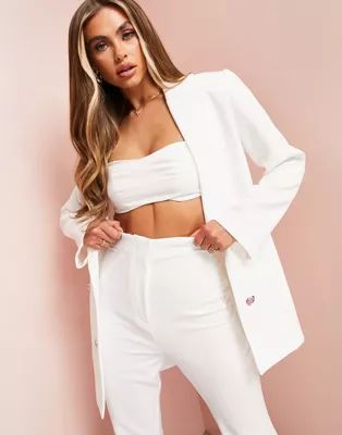 ASOS LUXE suit jacket in white - part of a set | ASOS (Global)