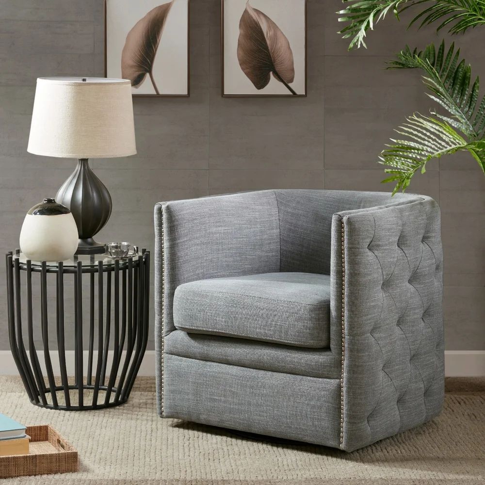 Madison Park Wilmette Slate Swivel Chair (Slate) | Bed Bath & Beyond