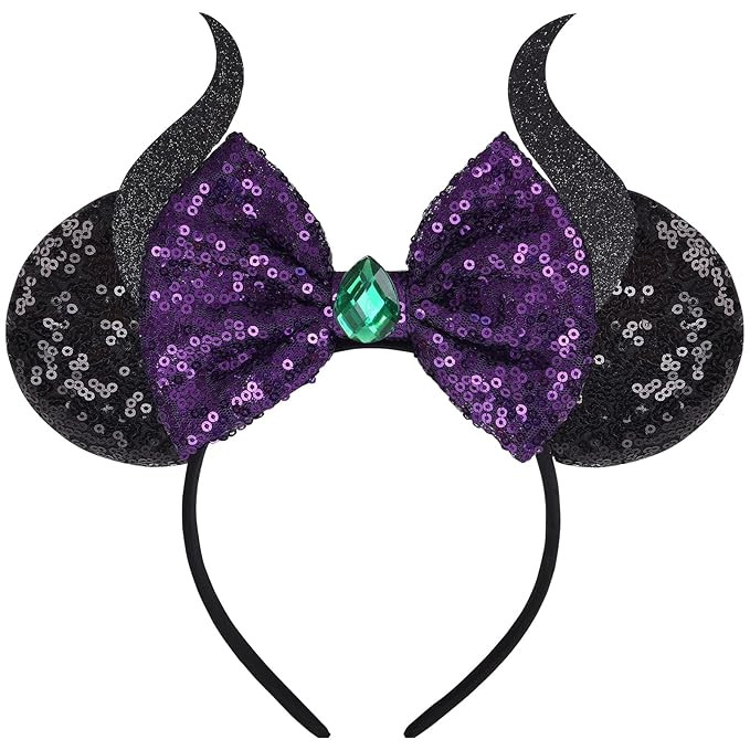 Headband, Maleficent Costume Headwear, Halloween, Black | Amazon (US)