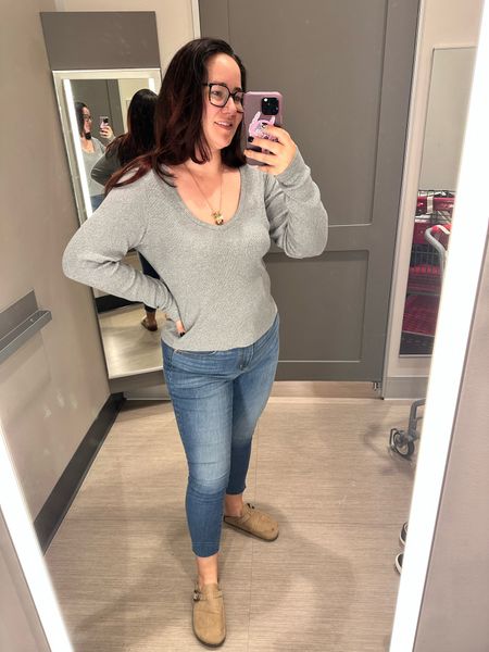 This long sleeve top is so flattering. It’s thick but not too much, and will go with so many outfit. Fall fashion at @target is fire this season. Wearing an XL on the top and a 10 for the jeans  

#LTKSeasonal #LTKstyletip #LTKmidsize