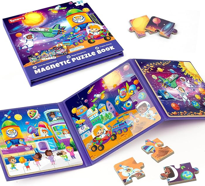 SYNARRY Magnetic Puzzles for Toddlers 3-5, Space Planets Solar System Travel Puzzles for Kids Age... | Amazon (US)
