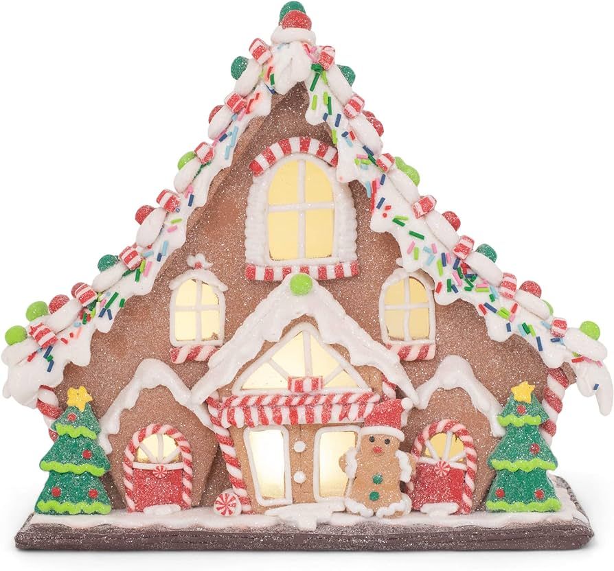 RAZ Imports Kringle Candy Co. 11.5" Gingerbread Lighted Lodge | Amazon (US)