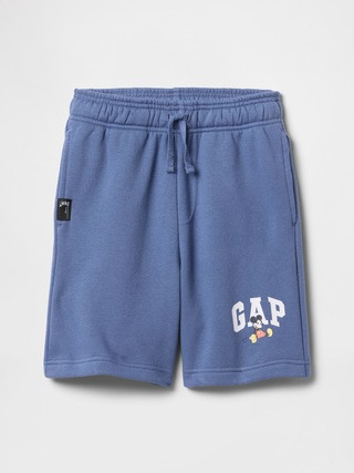 GapKids × Disney Mickey Mouse Relaxed Logo Pull-On Shorts | Gap Factory