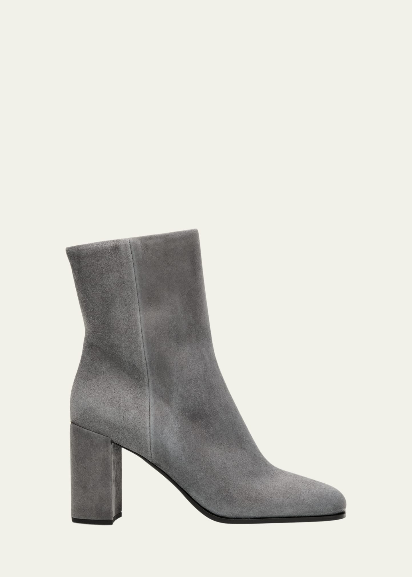 Prada Suede Block-Heel Ankle Boots | Bergdorf Goodman