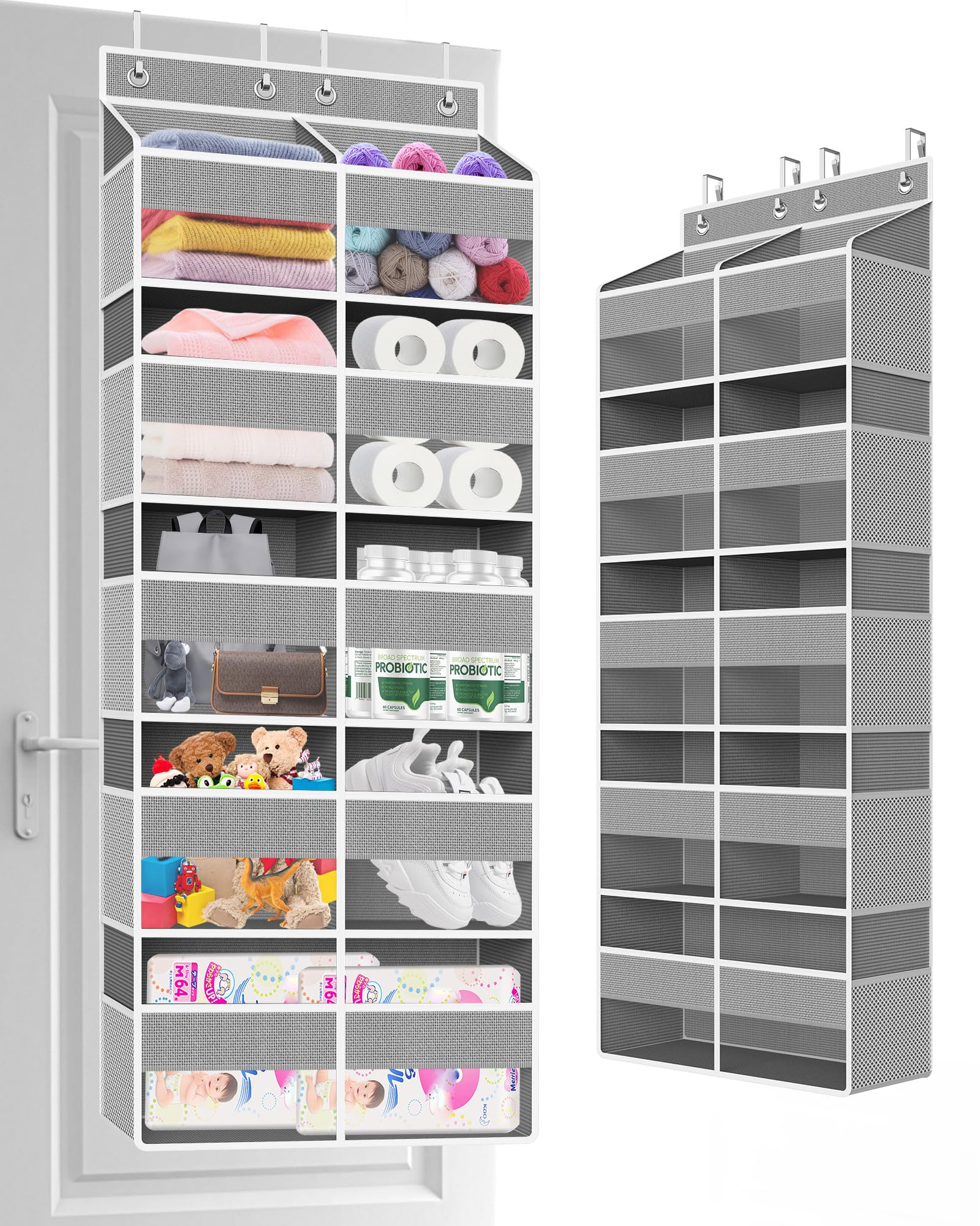 Over The Door Organizer Multi Pocket,5 Tier Large Hanging Shelf for Storage Kids Toys, Diapers, C... | Amazon (US)