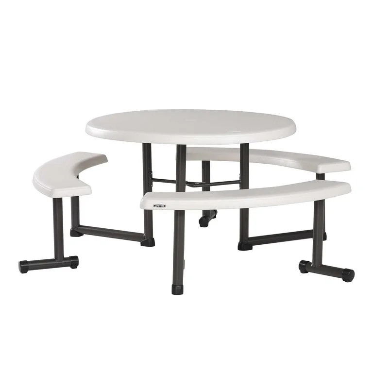 Lifetime Plastic Round Picnic Table, Almond 260205 | Walmart (US)