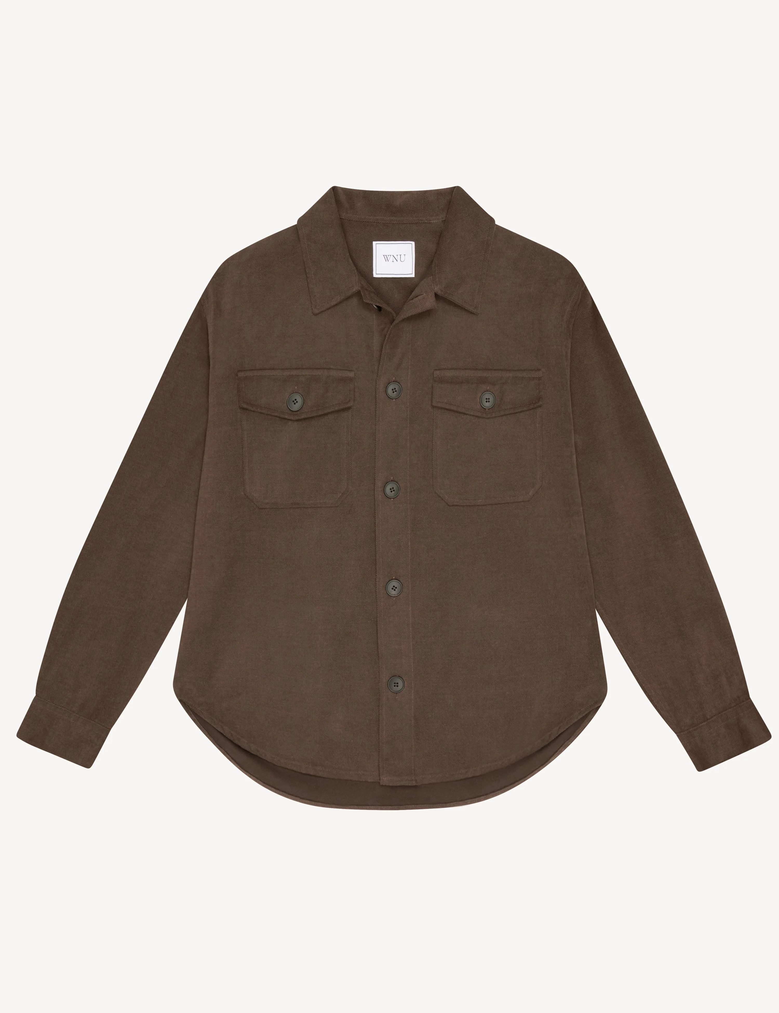 Overshirt: Brushed Twill, Mocha | With Nothing Underneath