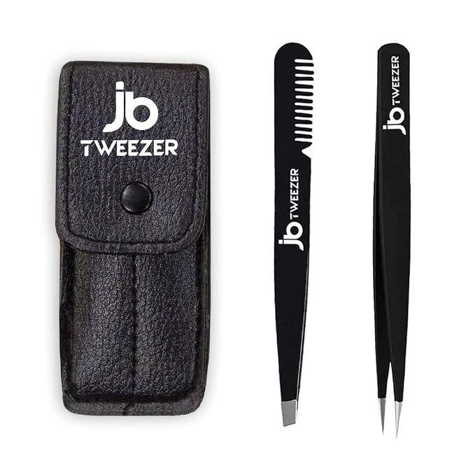 JustBlanks Tweezer Set Professional Tweezers for Eyebrows - Stainless Steel Tweezers for Women Wi... | Amazon (US)
