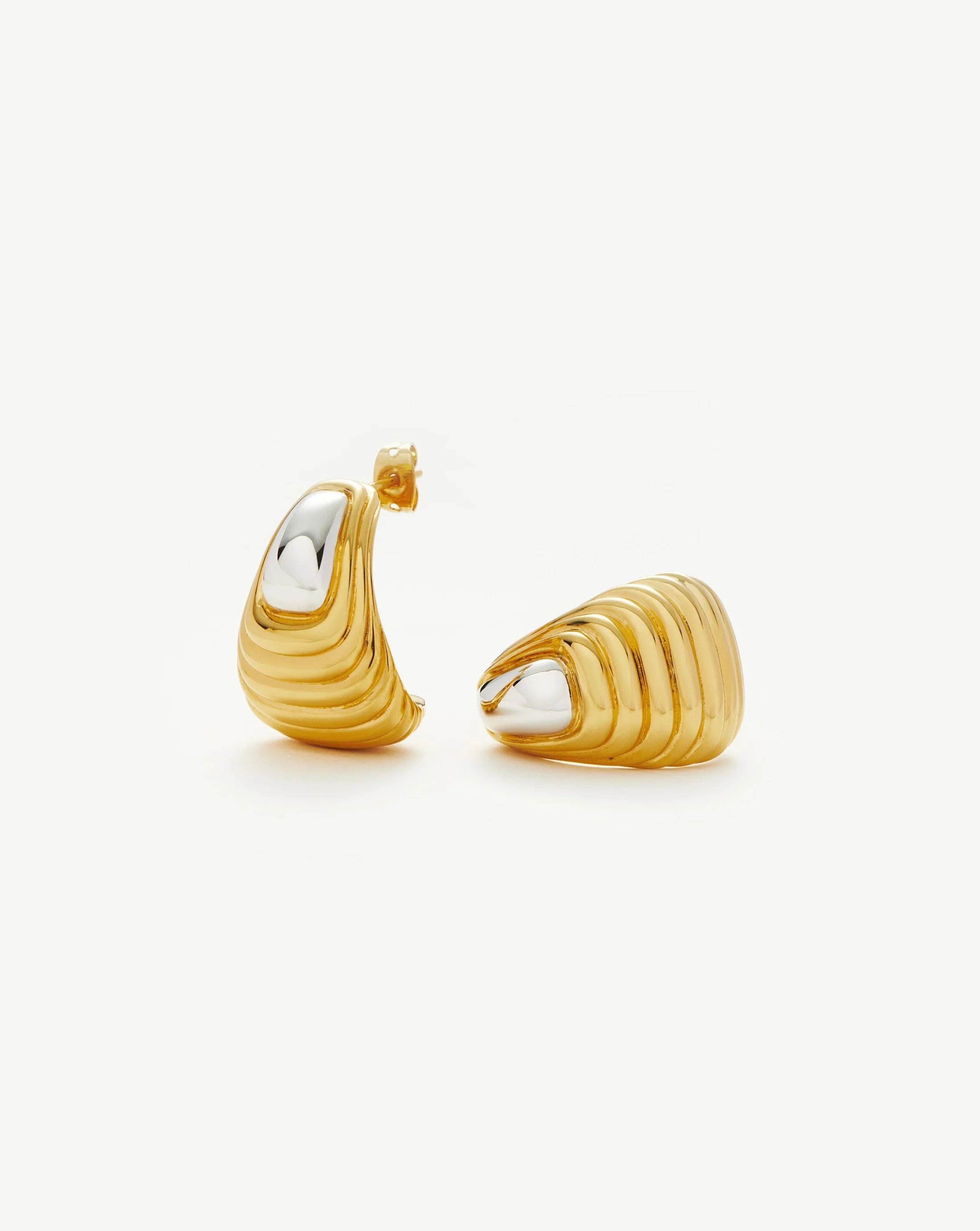 Ridge Oversized Earrings | Mixed Metal | Missoma UK | Missoma UK