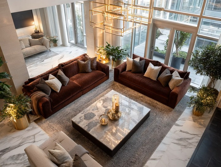 A rich brown velvet sofa has a way of grounding a room — it’s bold, warm, and instantly luxurious. Pair it with gold planters, layered greenery, and a marble coffee table, and suddenly the whole space feels curated and high-end. This look shines in natural daylight just as beautifully as it does under soft evening lamps. If you’ve ever wondered how to bring a luxe aesthetic into a bright, airy room, this is the formula: deep velvet, warm metallics, and a touch of nature. It never fails.

#brownvelvetsofa #goldplanters #marblecoffeetable #luxurycondoliving #naturalightdecor #elegantanddriven 

 #LTKHome