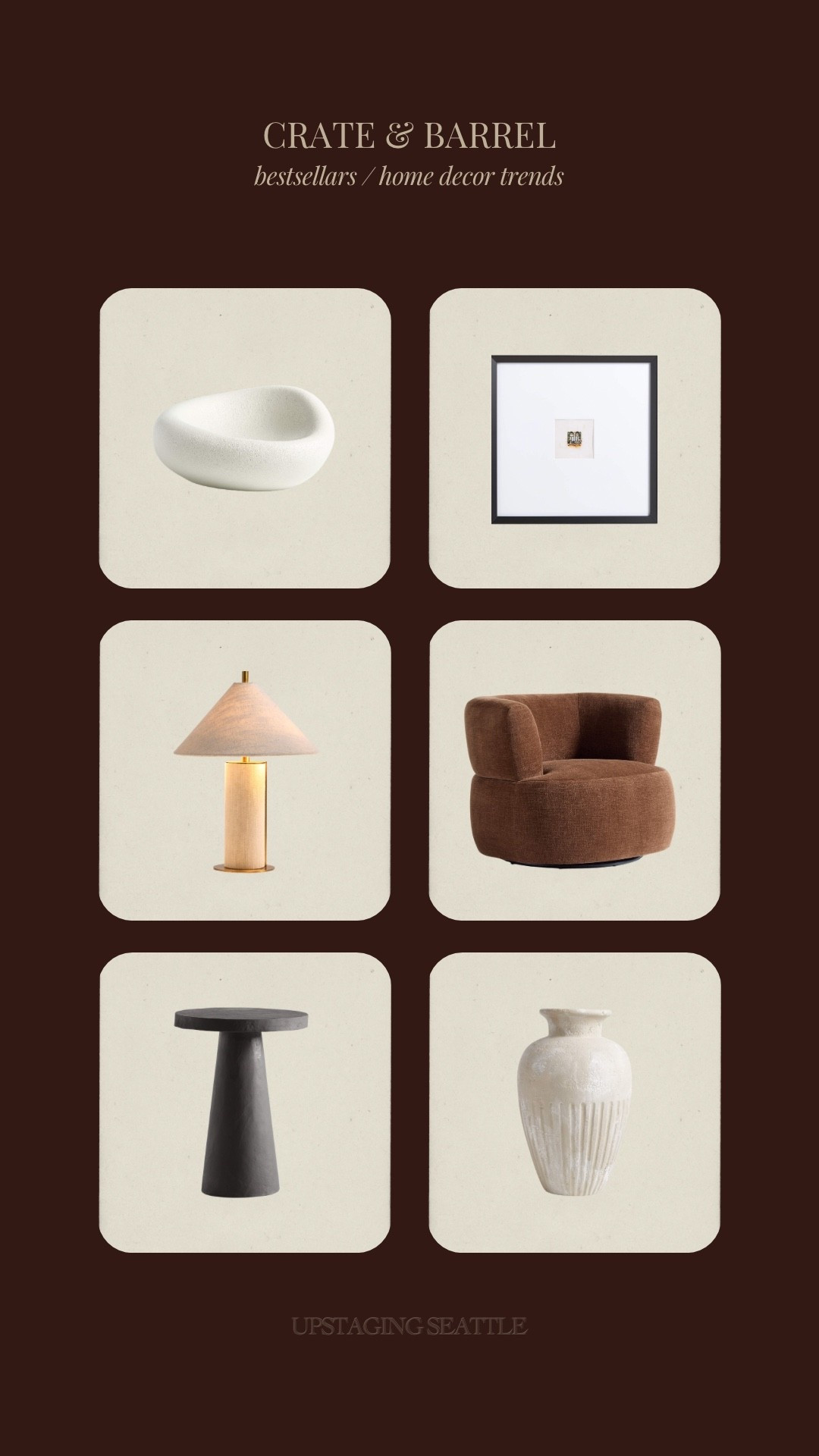 Create and barrel best sellers – ceramic race – pedestal side table – accent chair – picture frame – modern home

#LTKHome #LTKdayinmylife #LTKSeasonal