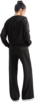 SUUKSESS Women Modal Fall 2 piece outfits Oversized Sweatshirt Wide Leg Pants | Amazon (US)