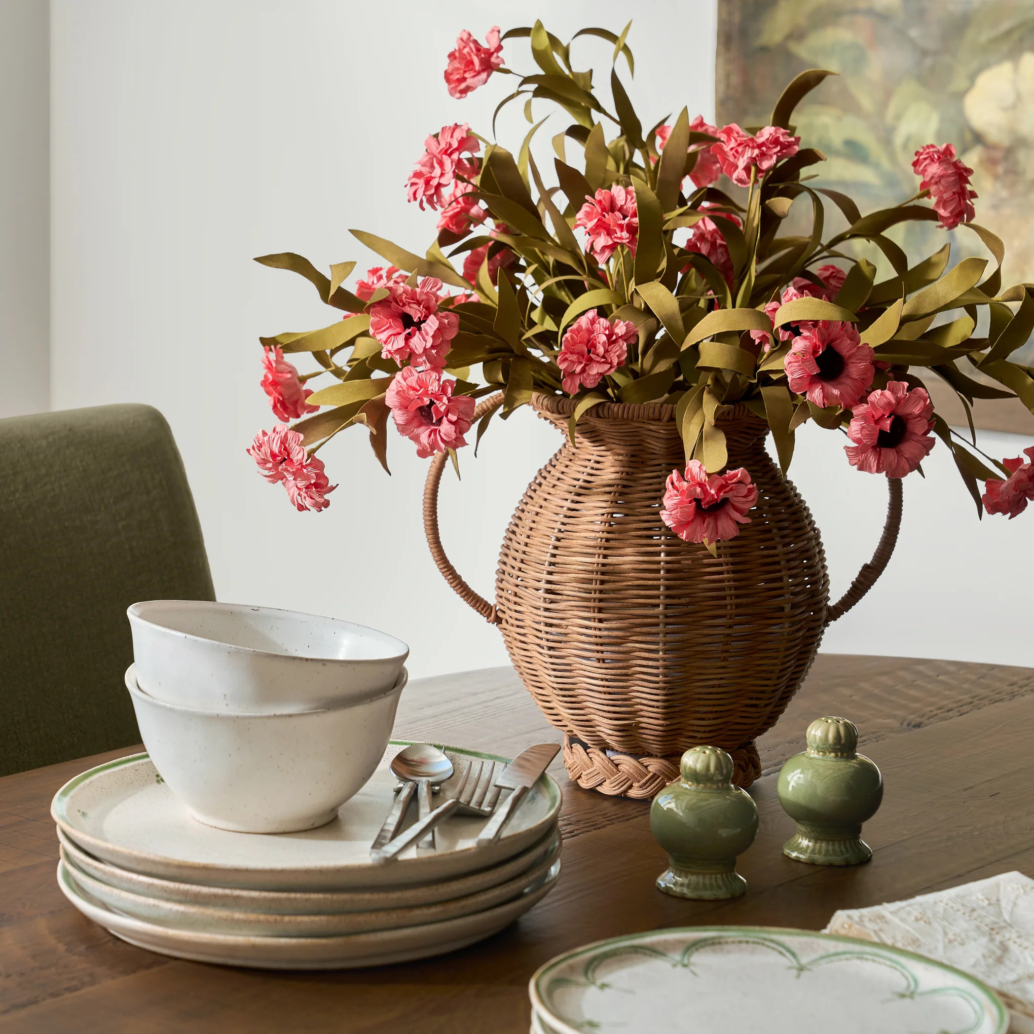 Mabel Rattan Vase | Magnolia